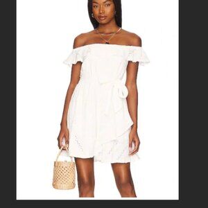 BCBGeneration Off The Shoulder Dress in White, Size Small